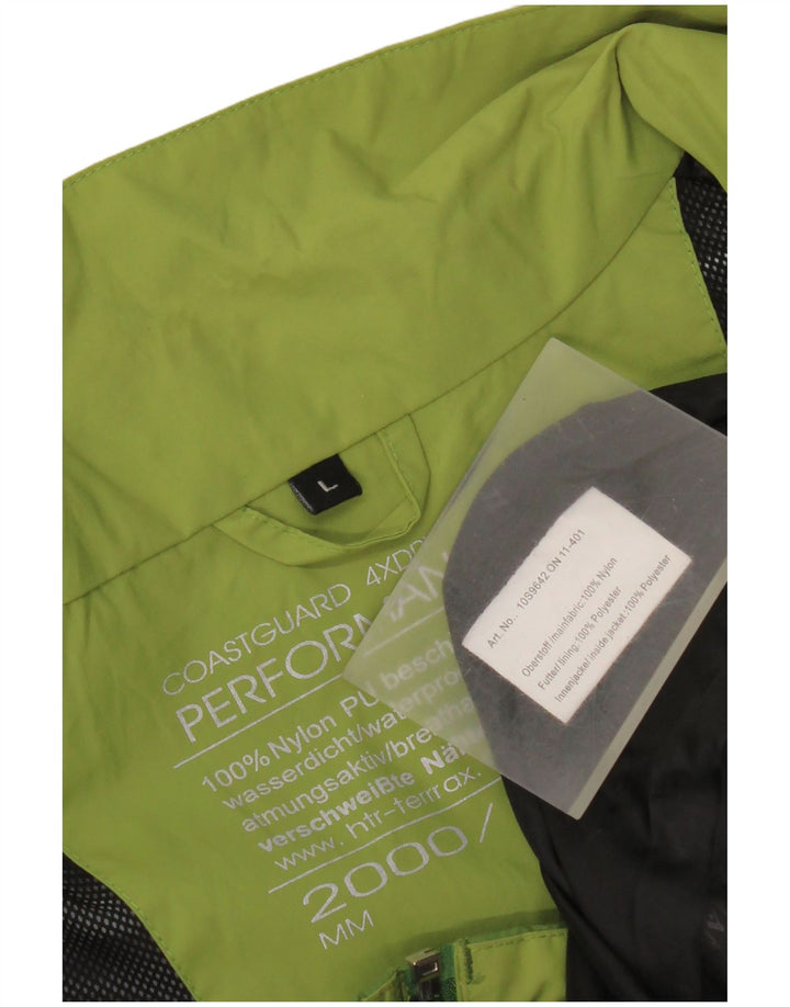 Coast Guard Mens Rain Jacket UK 40 Large Green Colourblock Nylon