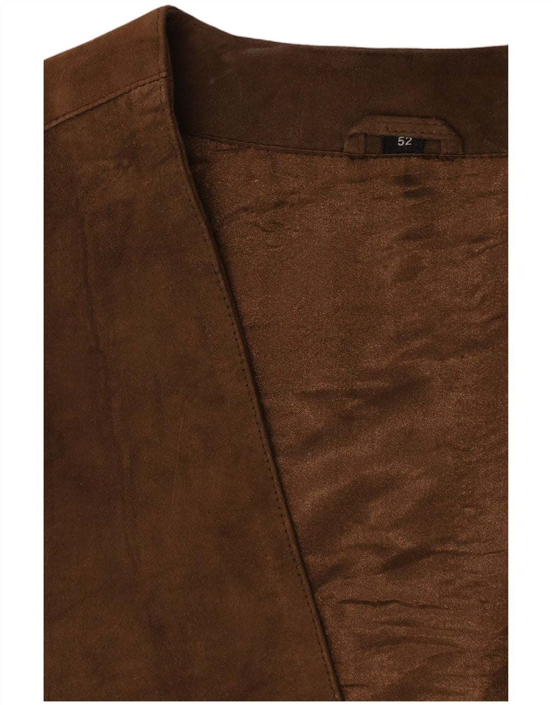 Vintage Mens Suede Waistcoat IT 52 Large Brown Leather