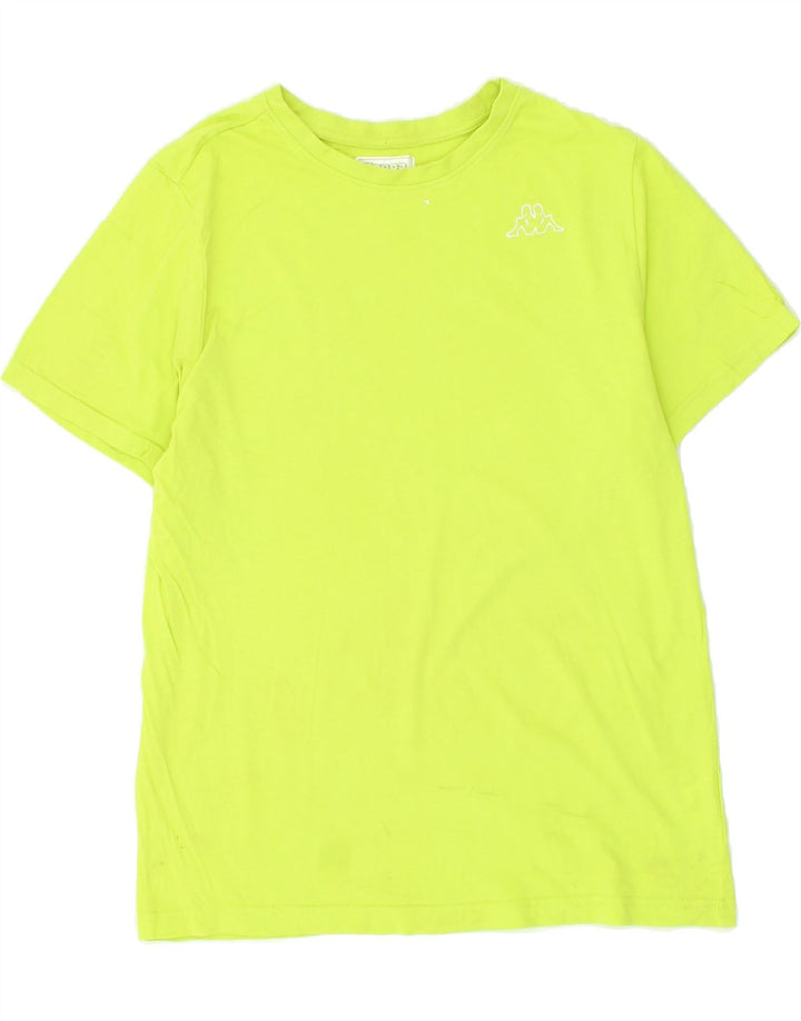 KAPPA Womens T-Shirt Top UK 14 Medium Yellow Cotton | Vintage Kappa | Thrift | Second-Hand Kappa | Used Clothing | Messina Hembry 