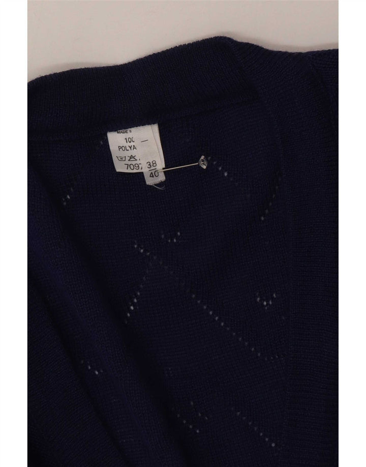 Vintage Womens Cardigan Sweater EU 38/40 Medium Blue Chevron Polyacrylic