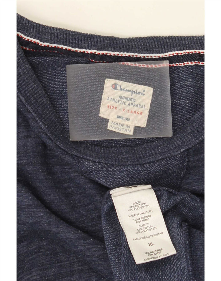 Champion Mens Sweatshirt Jumper XL Navy Blue Flecked Cotton