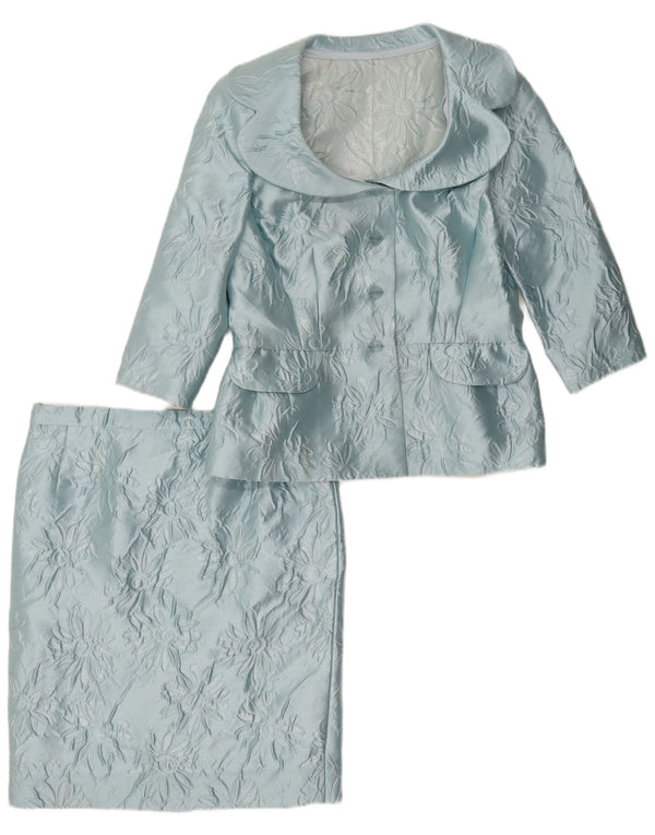 Set gonna da donna in 2 pezzi con maniche a 3/4 Emanuel Ungaro UK 12 medio W30 blu
