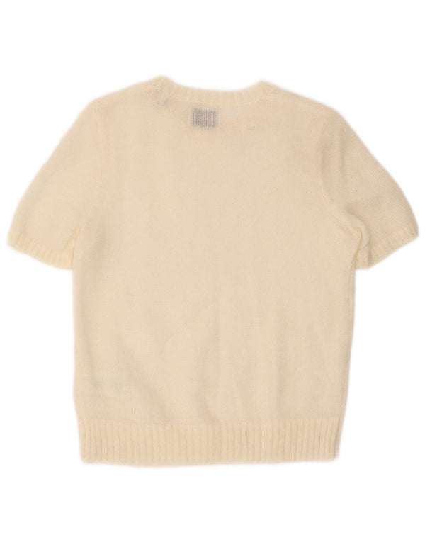 Gant Damen-Pullover, kurzärmelig, U-Boot-Ausschnitt, Gr. 6, XS, gebrochenes Weiß