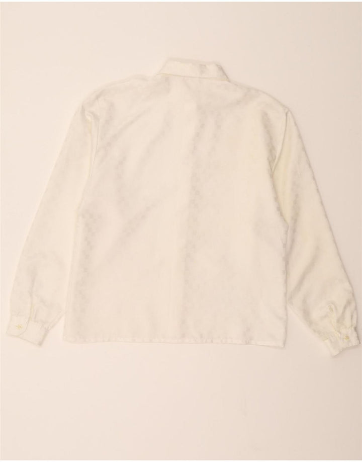 VINTAGE Womens Shirt EU 40 Medium White Geometric Vintage Vintage and Second-Hand Vintage from Messina Hembry 