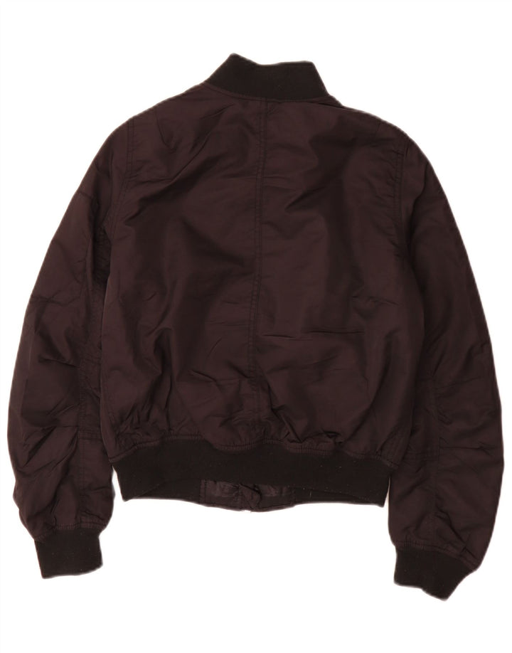 Topshop Damen Übergroße Bomberjacke UK 6 XS Schwarz Polyester