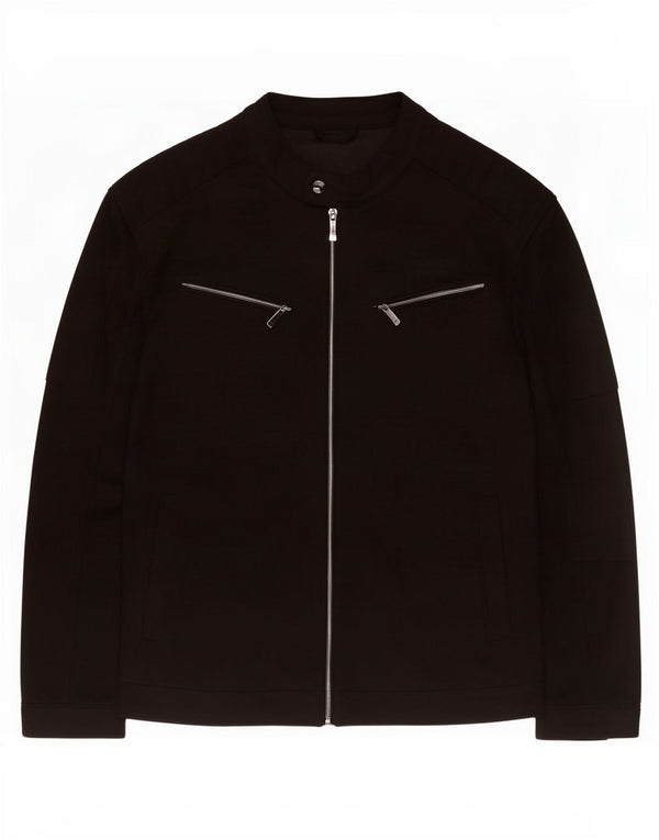 Zara Mens Utility Jacket UK 42 XL Poliéster Negro