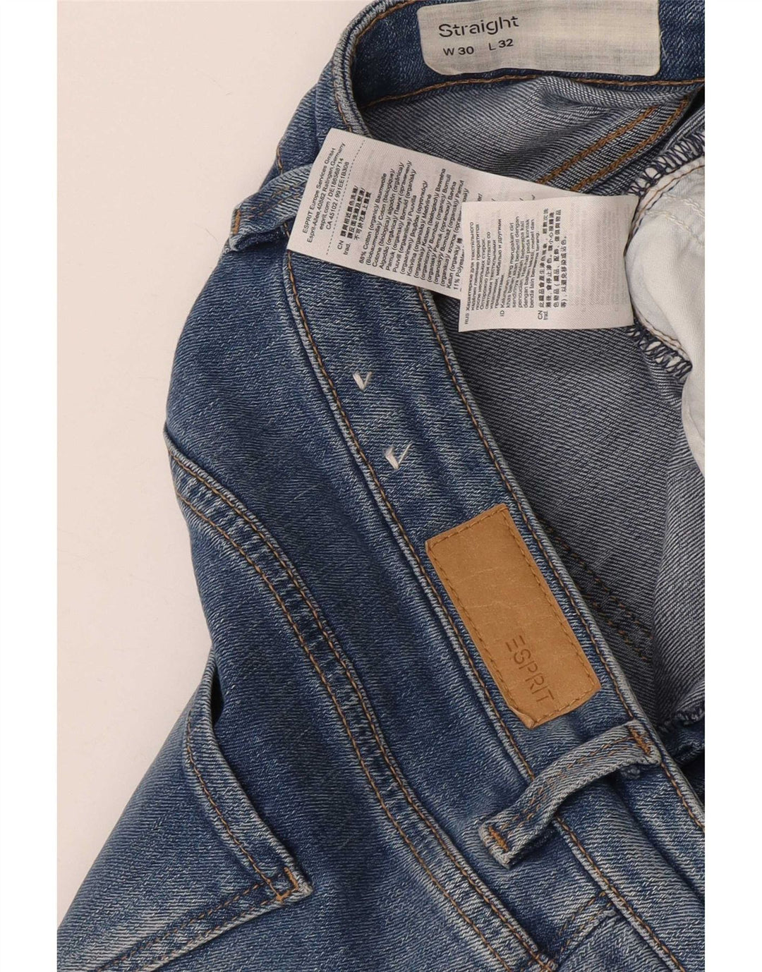 Vaqueros Rectos Mujer Esprit W30 L32 Algodón Azul