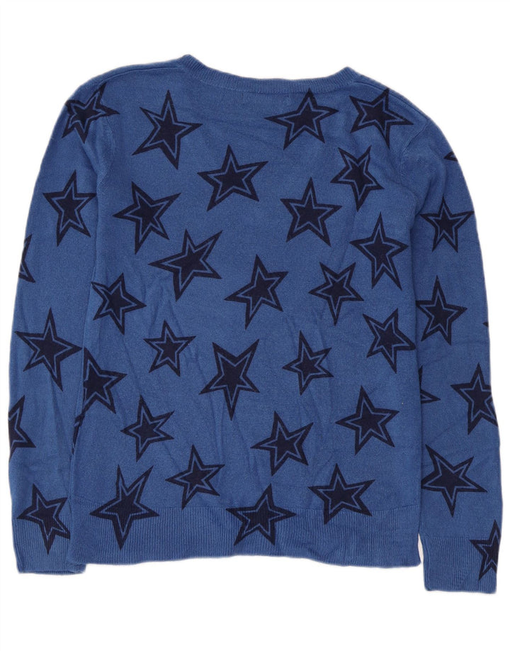MARKS & SPENCER Womens V-Neck Jumper Sweater UK 10 Small  Blue