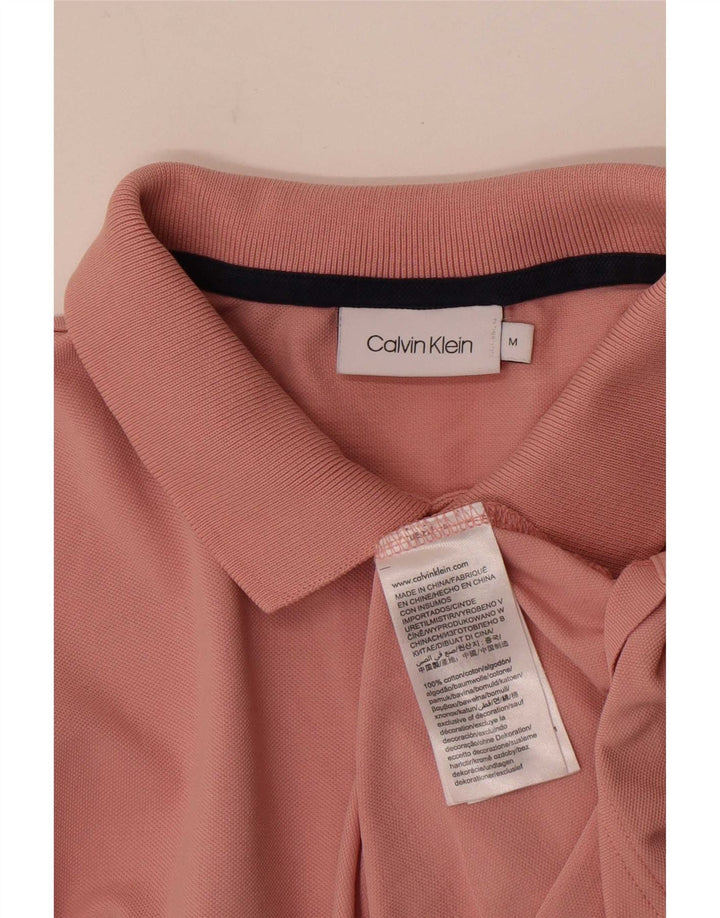 Calvin Klein Mens Polo Shirt Medium Pink Cotton