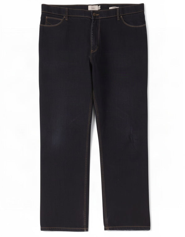 Jeans dritti regolari da uomo Marks & Spencer Stormwear W40 L31 Blu navy