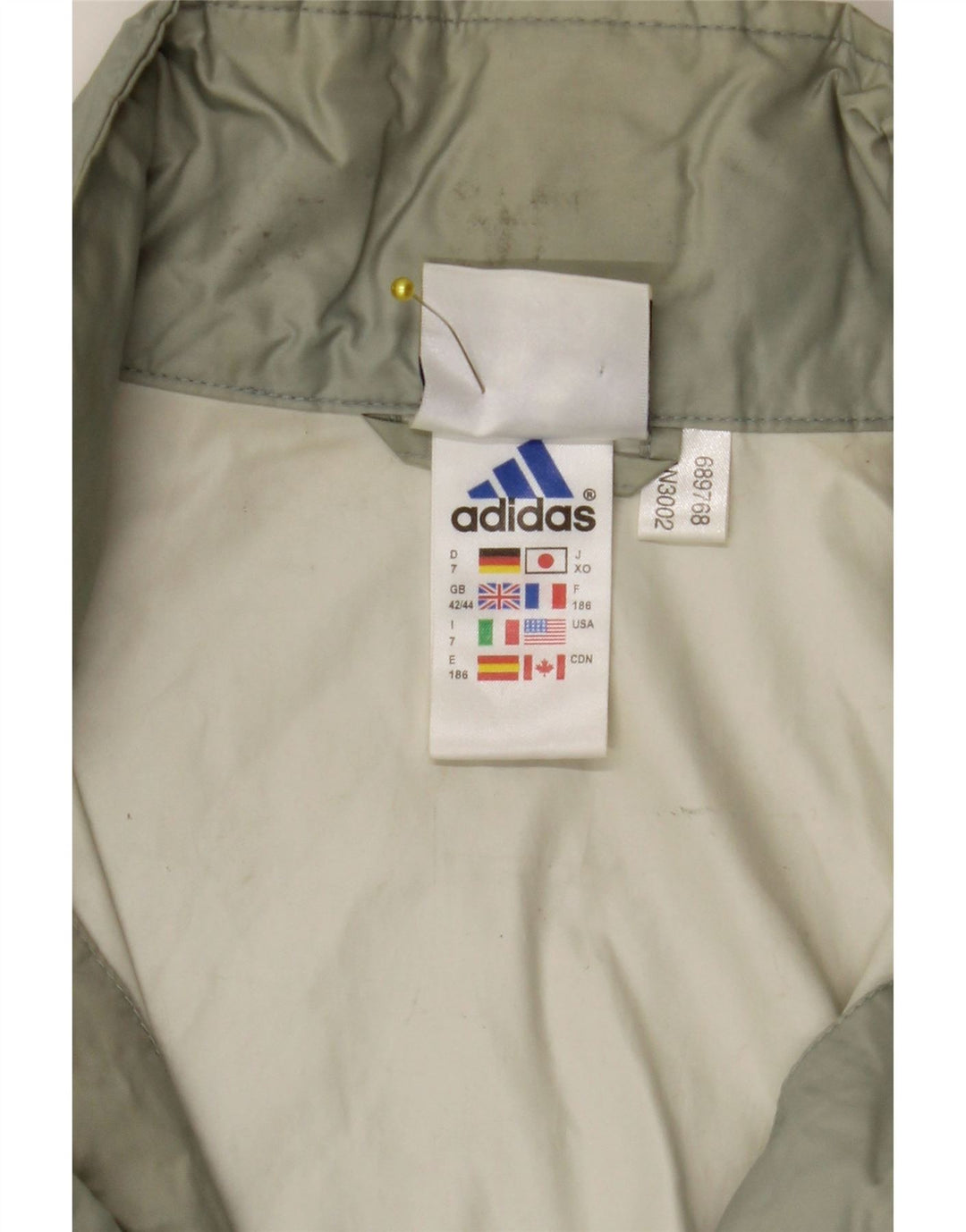 Adidas Mens Hooded Rain Jacket UK 42/44 Large Green Polyamide