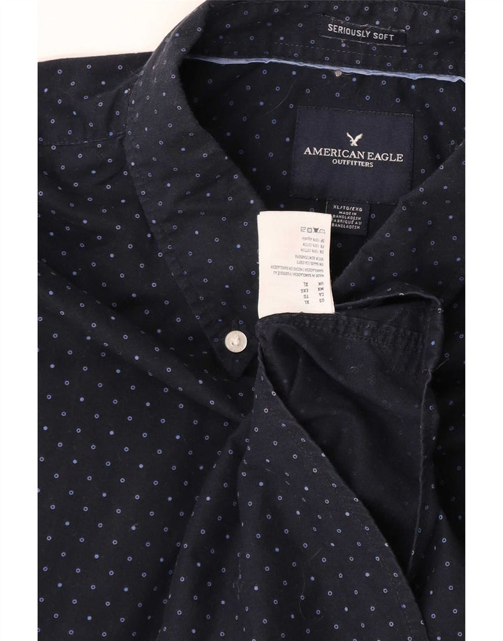 Ανδρικό πουκάμισο American Eagle XL Navy Blue με στίγματα από βαμβάκι