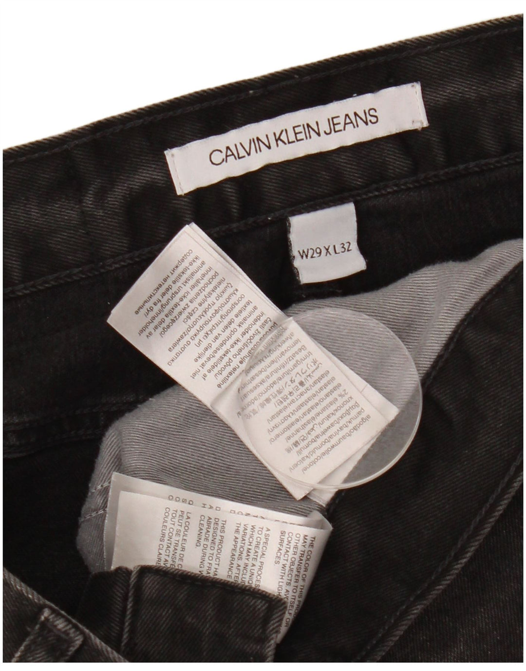Calvin Klein Mens Slim Jeans W29 L32 Black Cotton