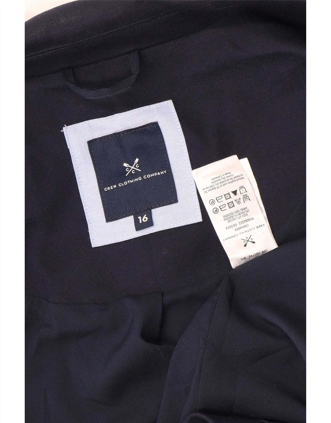 Crew Clothing Dame 2-knaps blazerjakke UK 16 Large Navy Blue Viscose