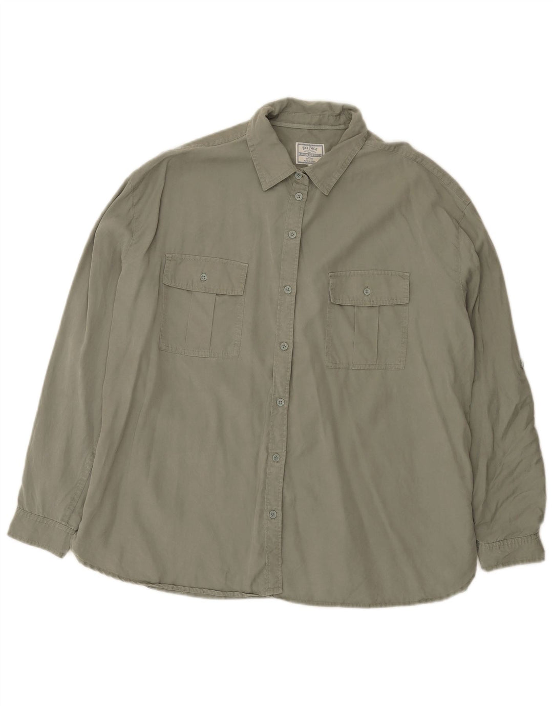 Fat Face Womens Oversized Shirt UK 16 Large Green Lyocell