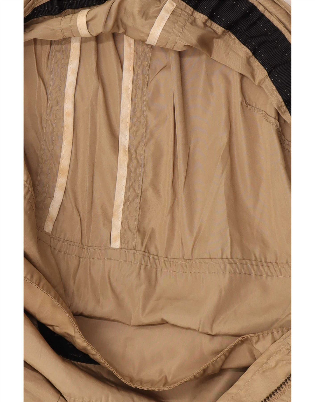 Zara Womens Hooded Rain Jacket UK 12 Medium Beige Polyester