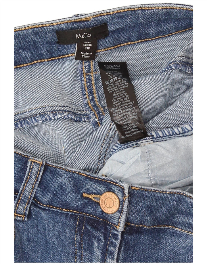 M&Co Womens Cropped Jeans UK 12 Medium W30 L25 Blue Cotton