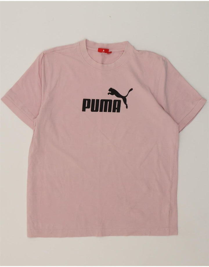 PUMA Mens Graphic T-Shirt Top Large Pink Cotton Vintage Puma and Second-Hand Puma from Messina Hembry 