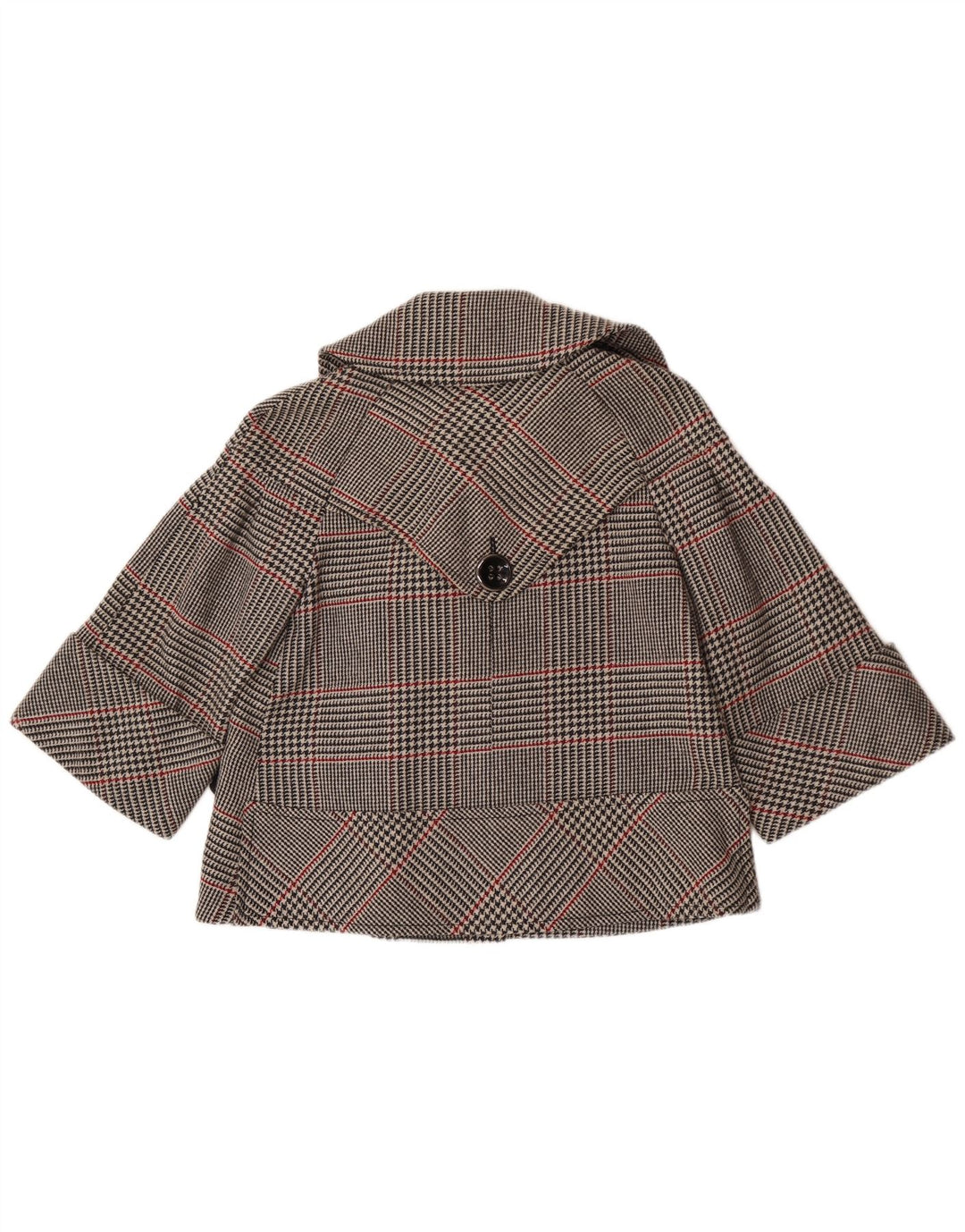 Женский короткий двубортный пиджак Zara UK 14, средний серый в клетку