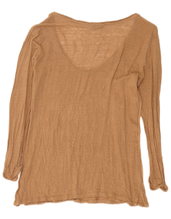 Massimo Dutti Damen Top Langarm UK 14 Large Braun meliert