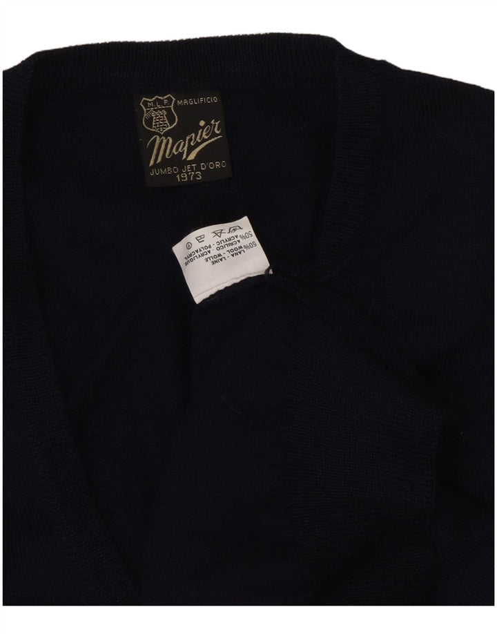 MAPIER Chaleco para Hombre Camiseta sin Mangas Mediana Lana Azul Marino