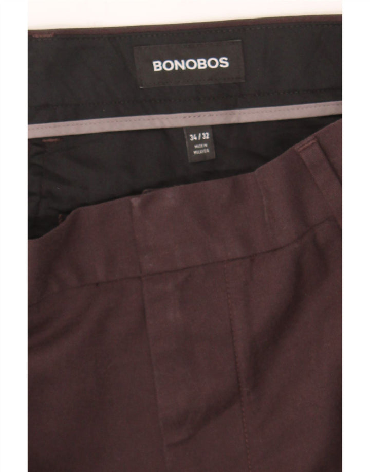 BONOBOS Womens Straight Chino Trousers W34 L32 Brown Cotton Vintage BONOBOS and Second-Hand BONOBOS from Messina Hembry 