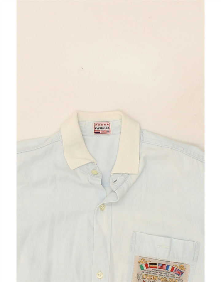 CASUCCI Boys Graphic Short Sleeve Shirt 9-10 Years Blue Vintage Casucci and Second-Hand Casucci from Messina Hembry 