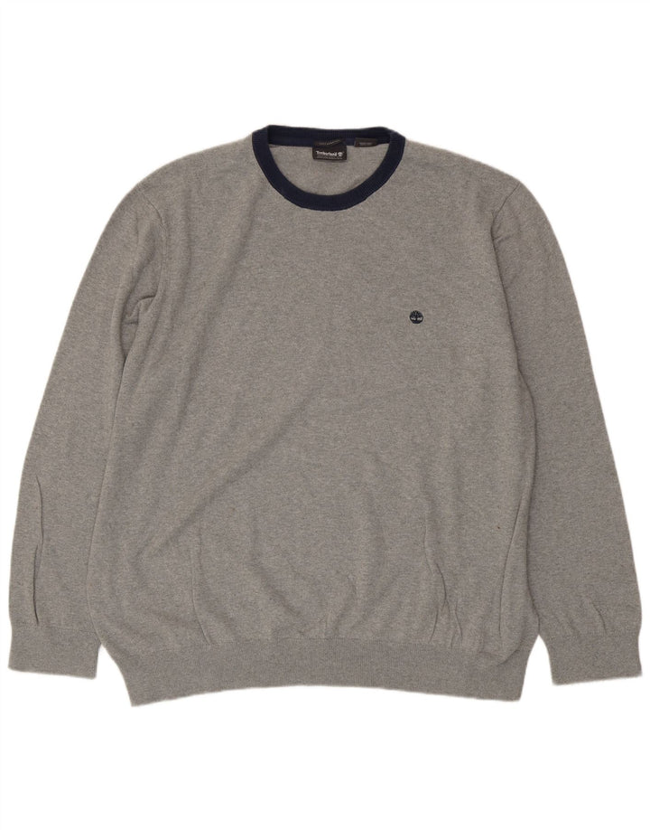 TIMBERLAND Mens Crew Neck Jumper Sweater 3XL Grey Cotton