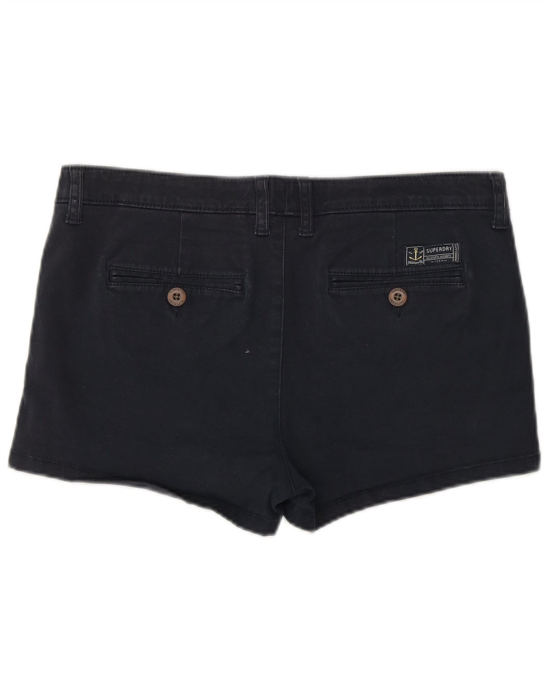 SUPERDRY Womens Chino Shorts Small W27  Navy Blue Cotton