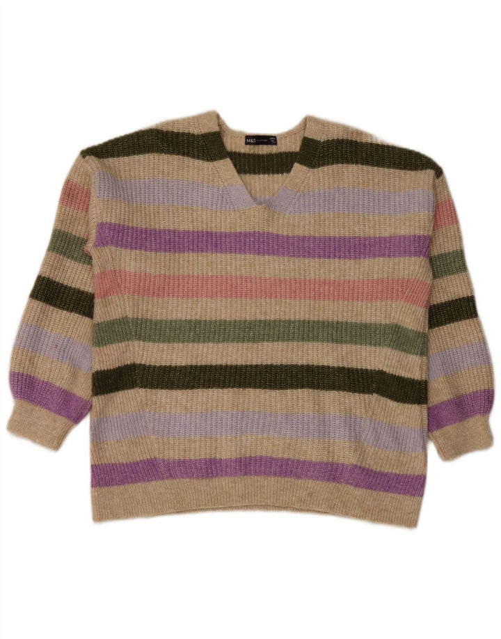 Pulover pentru femei Marks & Spencer cu decolteu în V UK 16 mare, multicolor