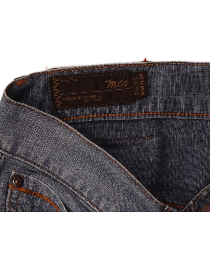 MARLBORO CLASSICS Mens Straight Jeans W34 L31 Blue Cotton
