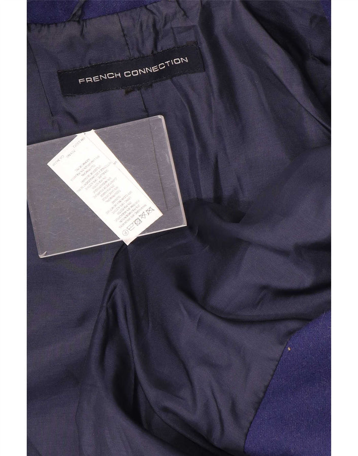 French Connection Abrigo de doble botonadura para mujer UK 40 Small Lana Púrpura