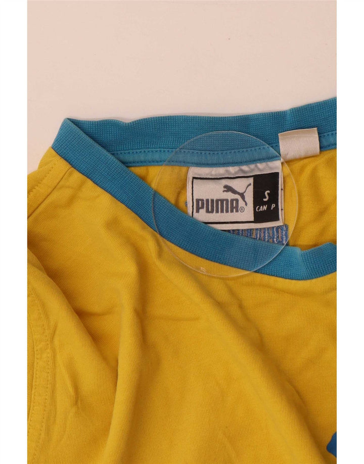 Puma Mens Graphic T-Shirt Top Small Yellow