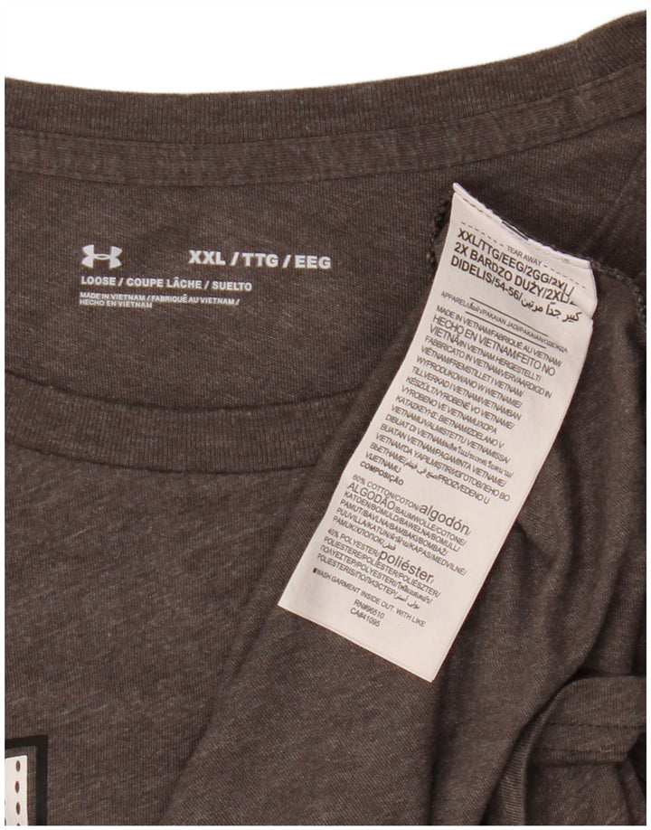Under Armour Mens Graphic T-Shirt Top 2XL Grey Cotton