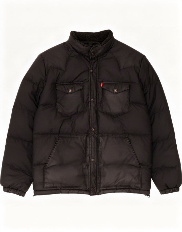 Levi's Mens Regular Fit Padded Jacket UK 40 Large Black Polyester