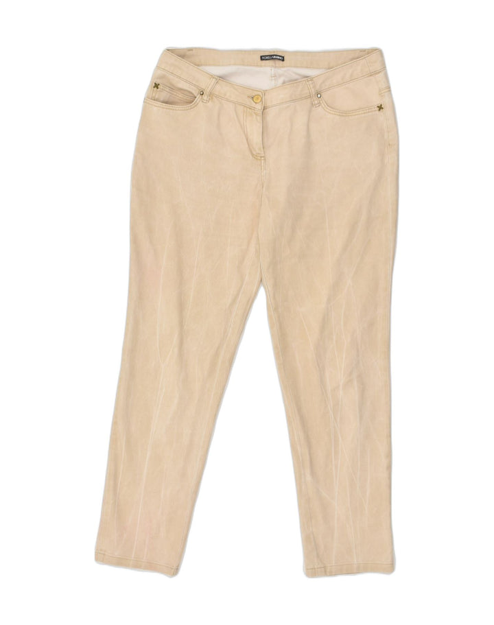 FIORELLA RUBINO Womens Slim Chino Trousers UK 16 Large W34 L29  Beige | Vintage Fiorella Rubino | Thrift | Second-Hand Fiorella Rubino | Used Clothing | Messina Hembry 