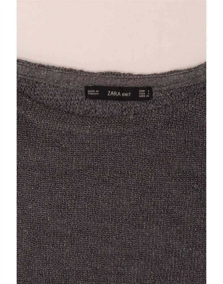 Pulover supradimensionat pentru femei Zara, cu gâtul turn, UK 10, gri mic