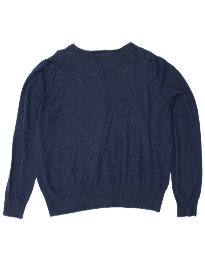 Marks & Spencer Womens Cardigan Sweater UK 14 Large Navy Blue
