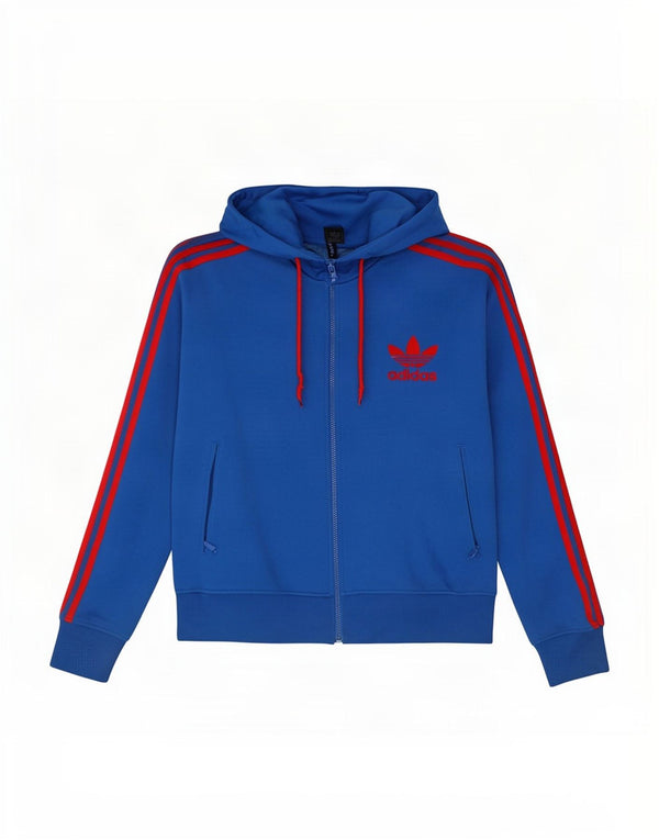 Adidas Mens Zip Hoodie Sweater Large Blue
