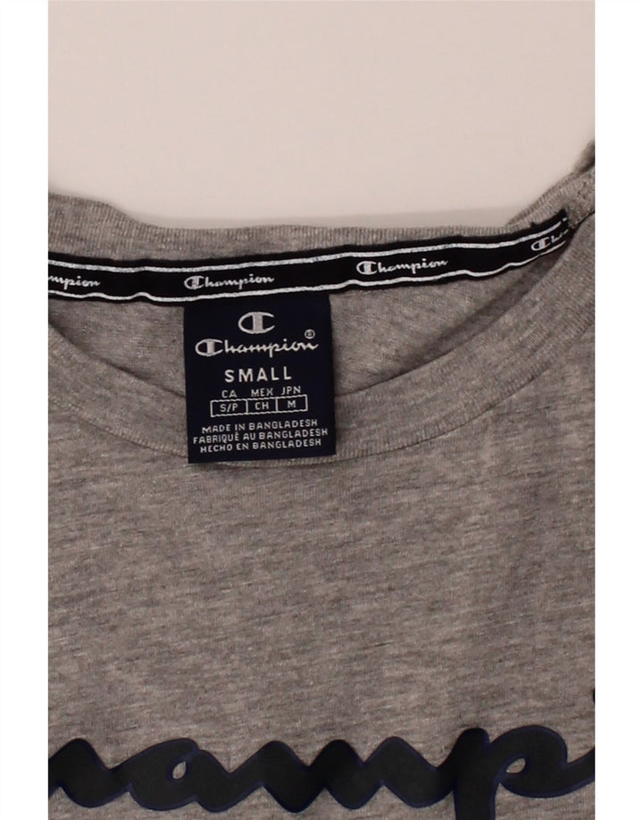 CHAMPION Mens Graphic T-Shirt Top Small Grey