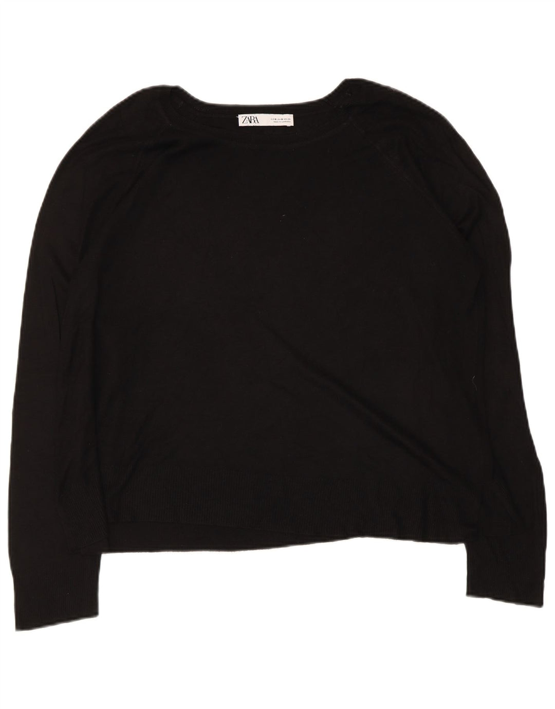 Zara Womens Boat Neck Jumper Sweater UK 14 Medium Black