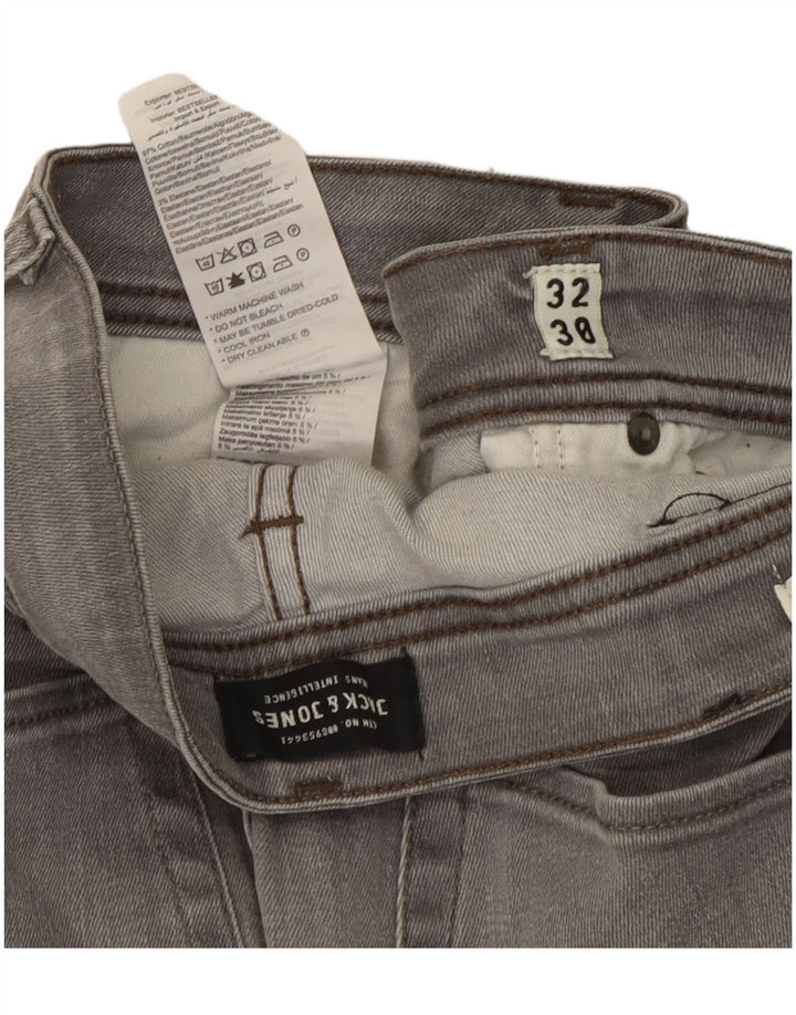 Jack & Jones Mens Slim Jeans W32 L30 Grey Cotton