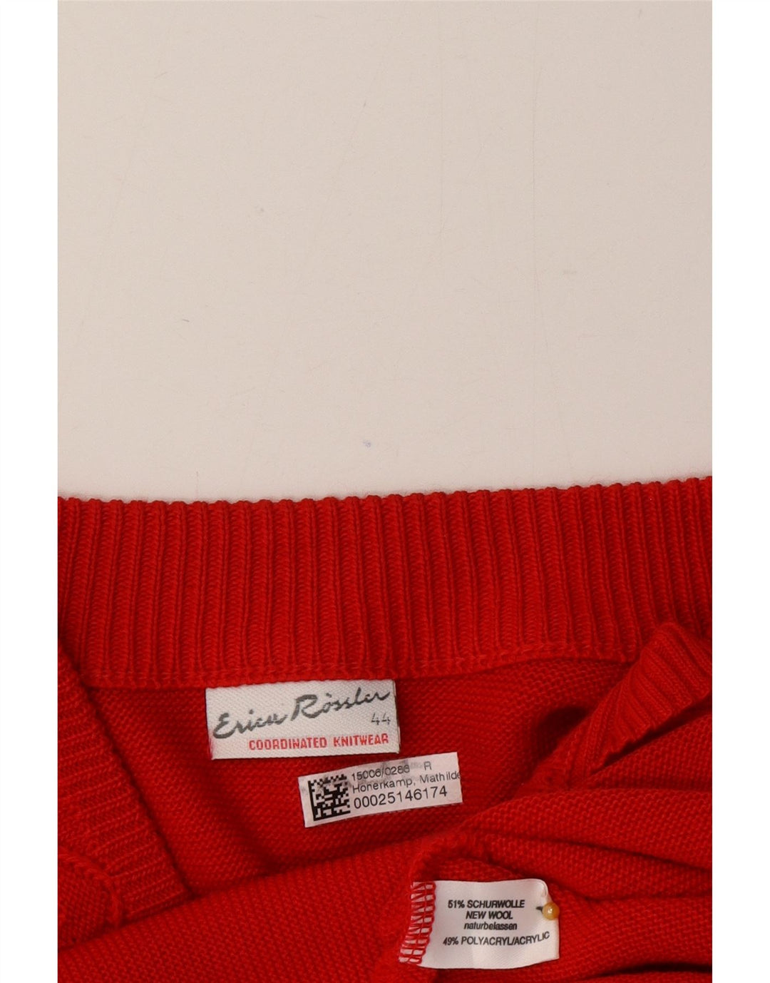 Vintage Womens Cardigan Sweater EU 44 XL Red Wool