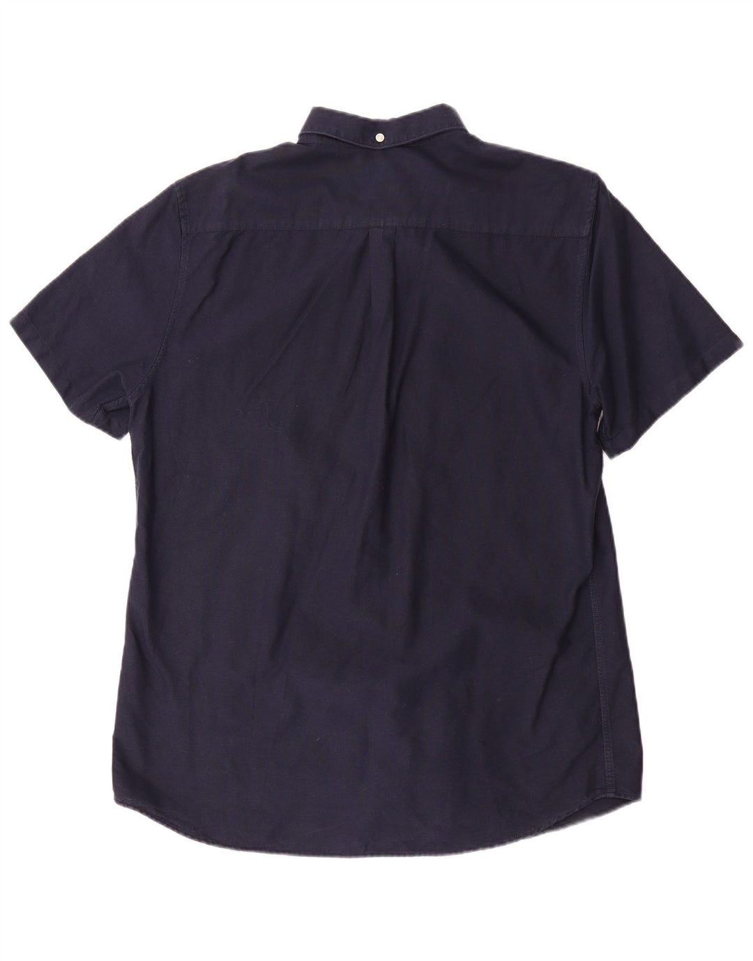 Barbour Mens Tailored Fit Short Sleeve Shirt Medium Navy Blue Cotton