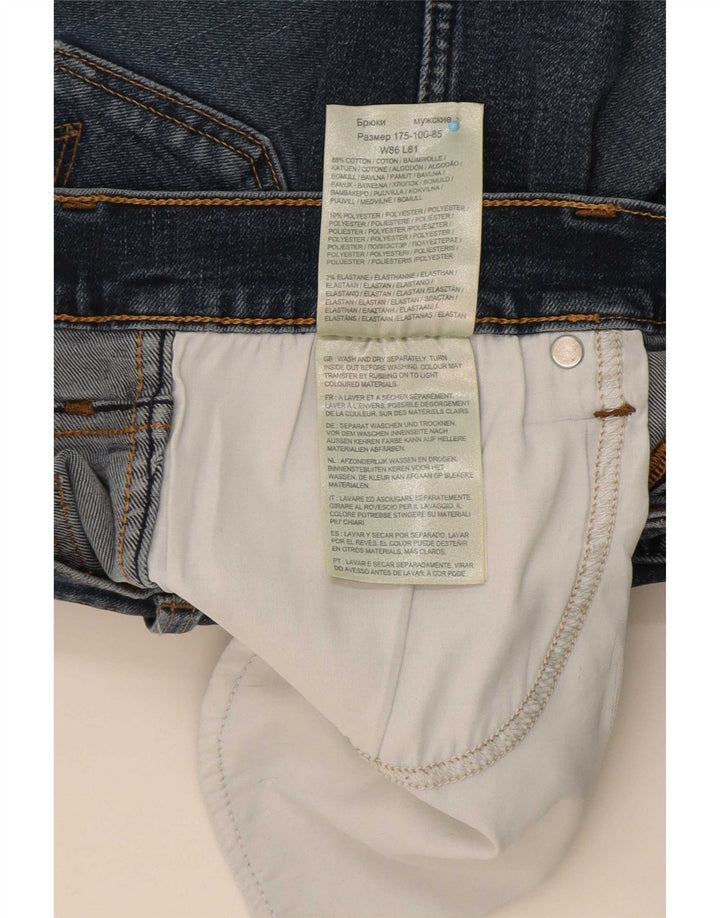 Wrangler Mens Regular Fit Straight Jeans W34 L32 Blue Cotton