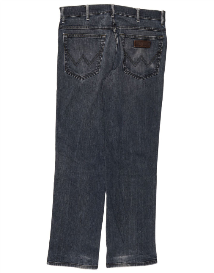 WRANGLER Mens Texas Stretch Straight Jeans W32 L30 Blue Cotton