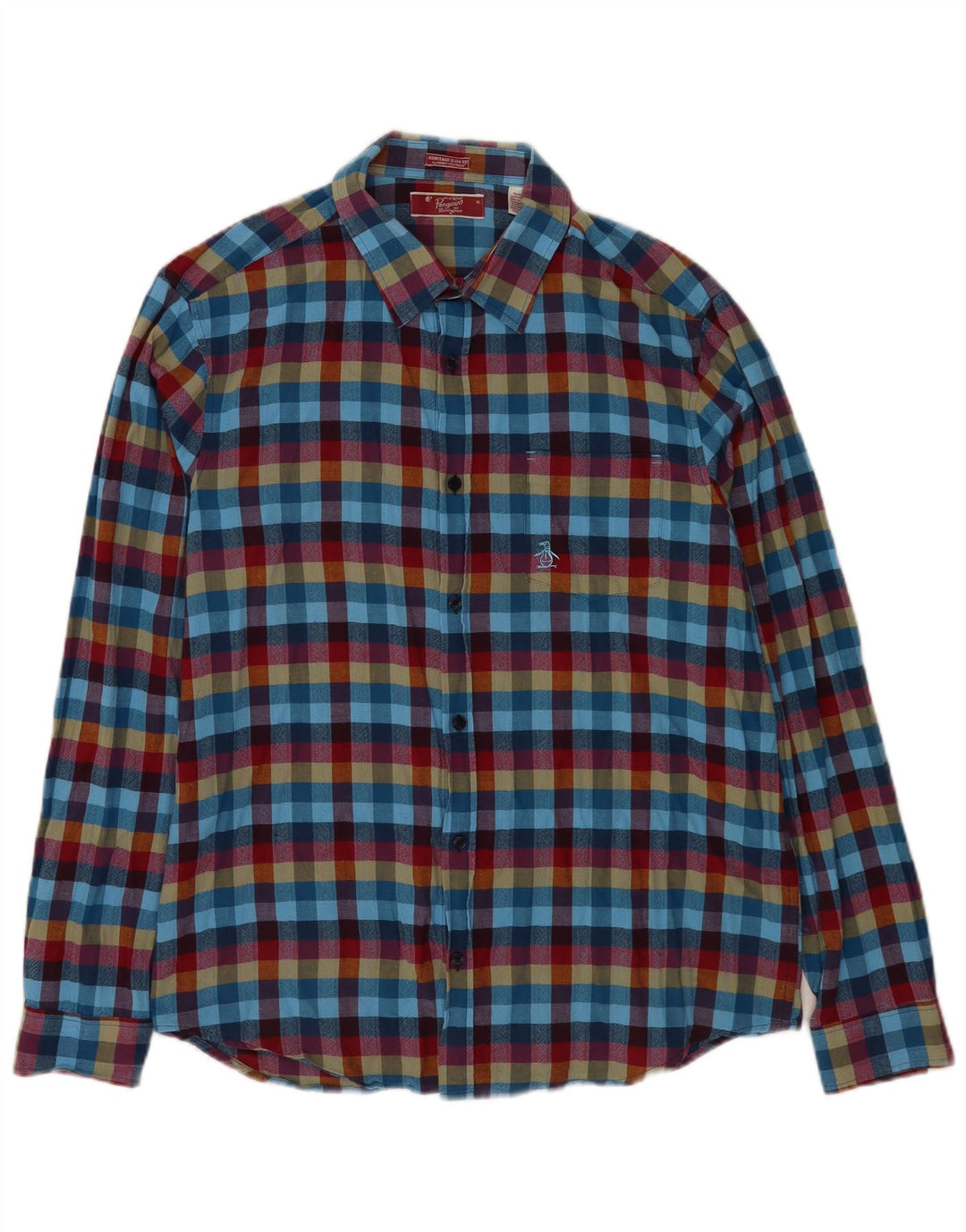 Penguin Mens Heritage Slim Fit Shirt XL Multicoloured Check Cotton