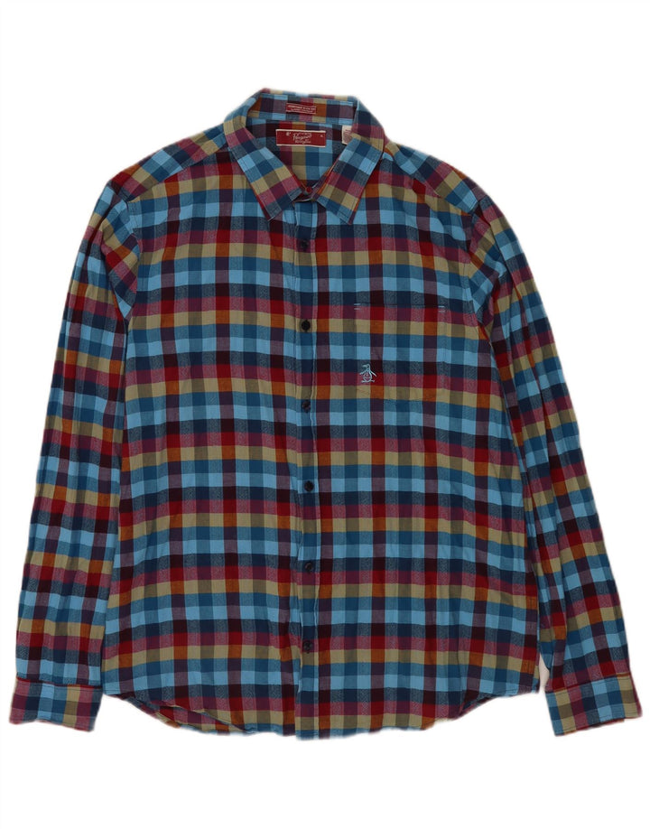 Penguin Mens Heritage Slim Fit Shirt XL Multicoloured Check Cotton