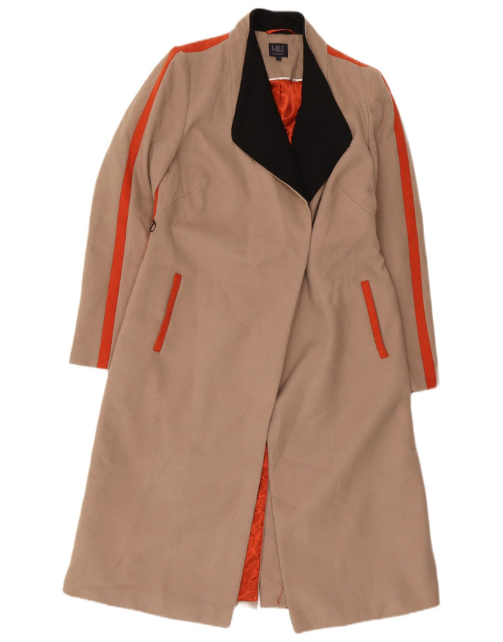 Marks & Spencer Manteau ouvert pour femme UK 8 Small Beige Colourblock Polyester