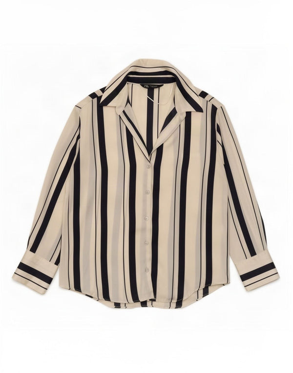 Camicia Zara da donna UK 14 a righe bianche medie